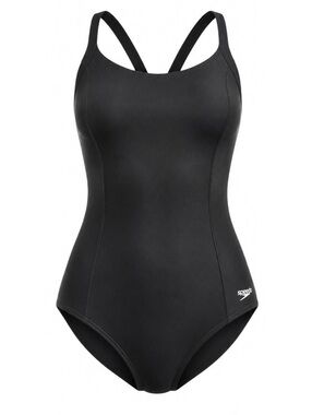 Speedo Women’s One Piece Swimsuit Size 16 Black Padded Racerback Swim Suit